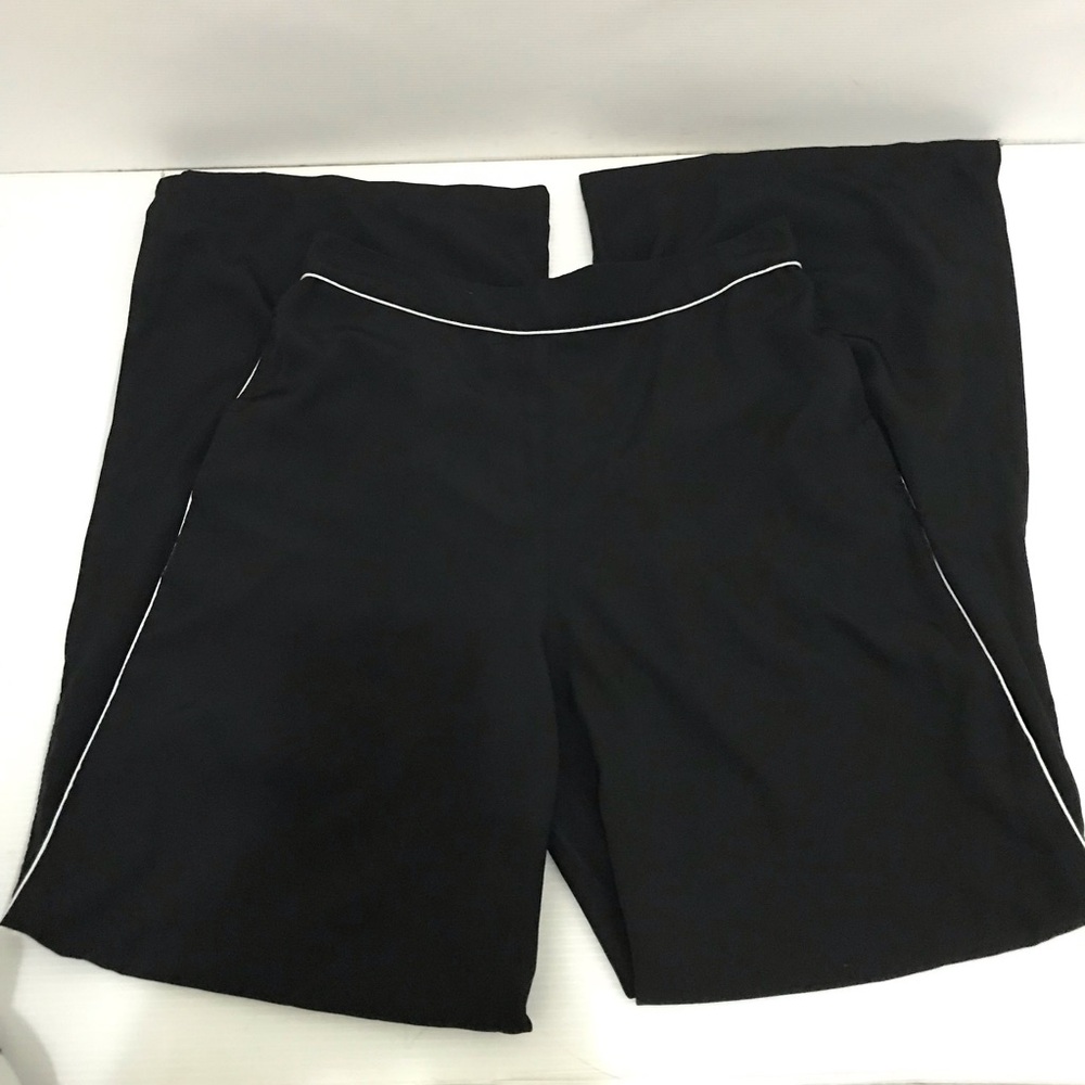 Jason Wu Pants Wide Leg Slit Black Pull On Elastic Waist Side Stripe Size S